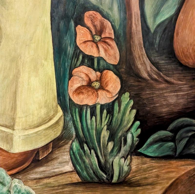 Poppy detail from the Diego Rivera fresco