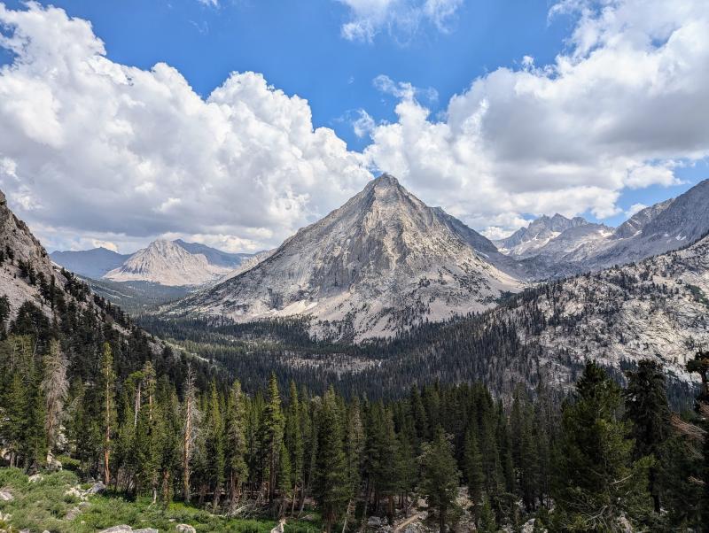 Looking south at the north aspect of East Vidette from a little north of Vidette Meadow.