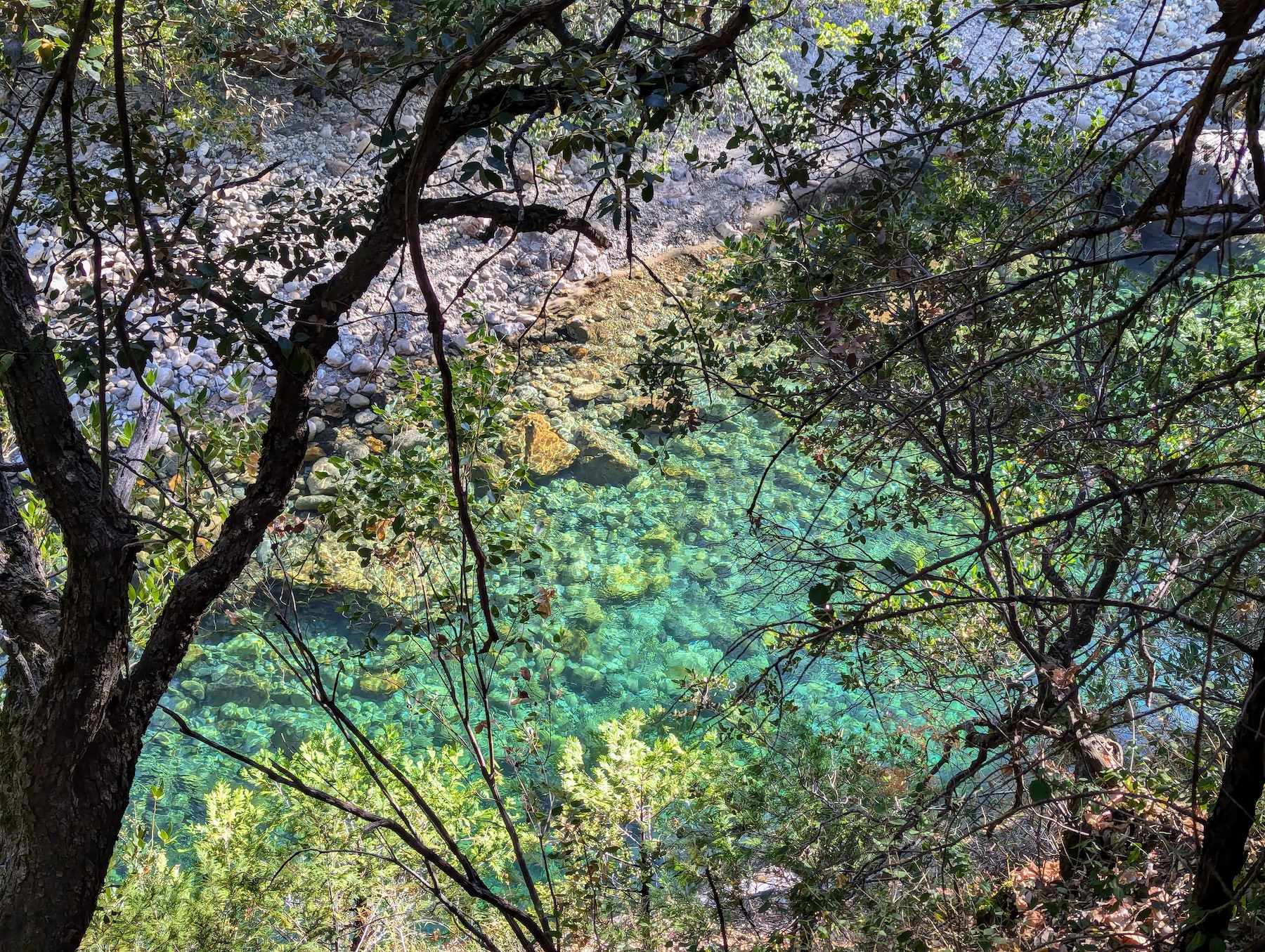 Green pools and cascades in the Middle Fork Kings River